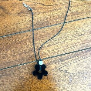 Black Flower Pendant Necklace